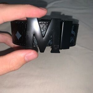 MCM Black Belt with Iconic M Buckle